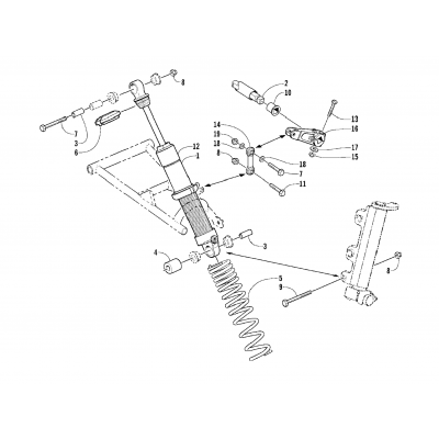 SHOCK ABSORBER AND SWAY BAR ASSEMBLY