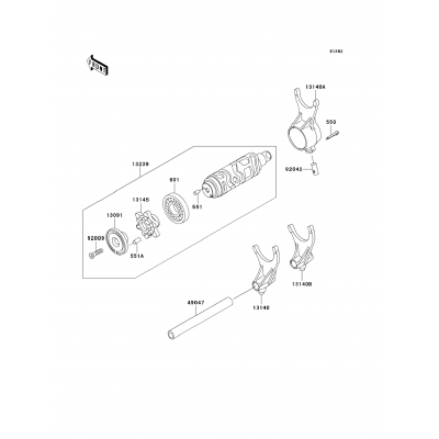 Gear Change Drum/Shift Fork(s)