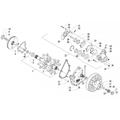 DRIVE TRAIN SHAFTS AND BRAKE ASSEMBLIES