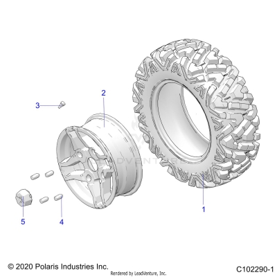 WHEELS, FRONT TIRE - A25SHD57A9 (C102290-1)