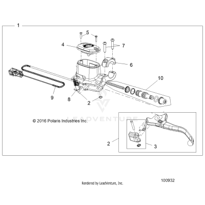 BRAKES, FRONT BRAKE LEVER and MASTER CYLINDER - A25SVE95PG (100932)