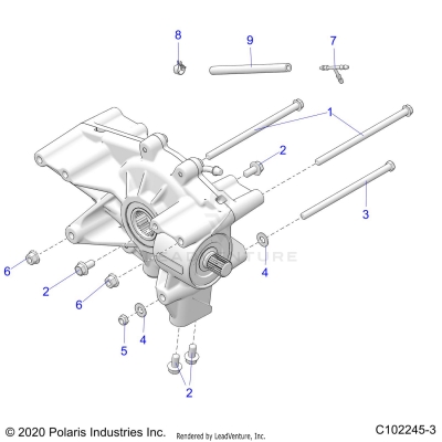DRIVE TRAIN, REAR GEARCASE MOUNTING - A23S6E57F1/FK (C102245-3)