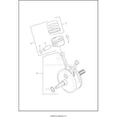 PISTONS & FLYWHEEL ASSEMBLY - TWIN CAM 96™