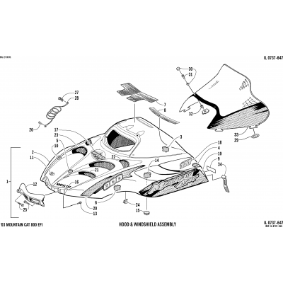 HOOD AND WINDSHIELD ASSEMBLY