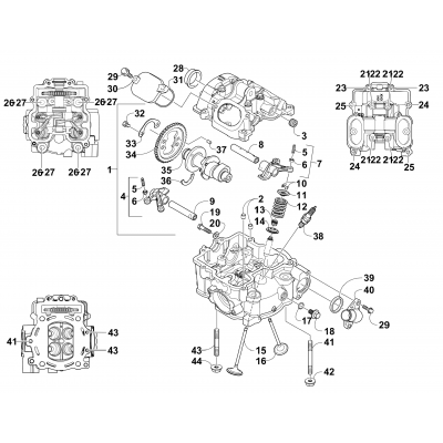 CYLINDER HEAD AND CAMSHAFT/VALVE ASSEMBLY