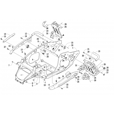 FRONT FRAME AND FOOTREST ASSEMBLY