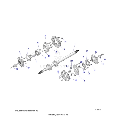 SUSPENSION, REAR AXLE,BEARING, DISC AND HUB - A25HBAO7B5/B7 (C102662)