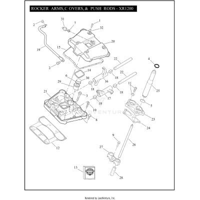 ROCKER ARMS, COVERS, & PUSH RODS - XR1200
