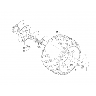 LEFT REAR WHEEL ASSEMBLY