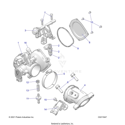 ENGINE, THROTTLE BODY and FUEL RAIL - A25SJR57AM (C0211647)