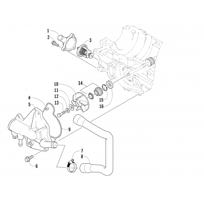 WATER PUMP AND THERMOSTAT