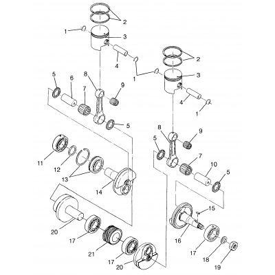 Piston & Crankshaft Classic Touring 0973365 & European Classic Touring