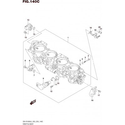 THROTTLE BODY (GSX-R1000L5 E33)