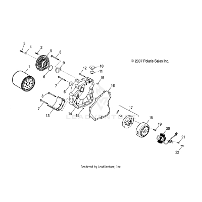 ENGINE, CRANKCASE COVER, RH - A25YPA20A4 (49ATVCRANKCASECVRRH09PHX)