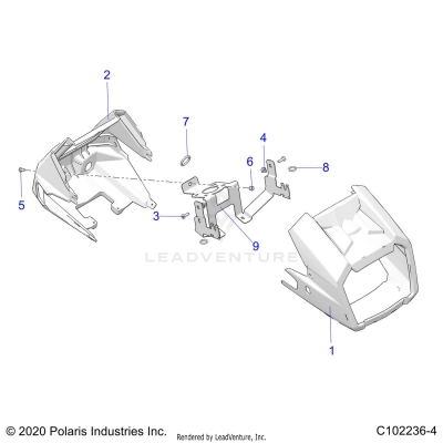 BODY, HEADLIGHT POD - A24SJE57AX (C102236-4)
