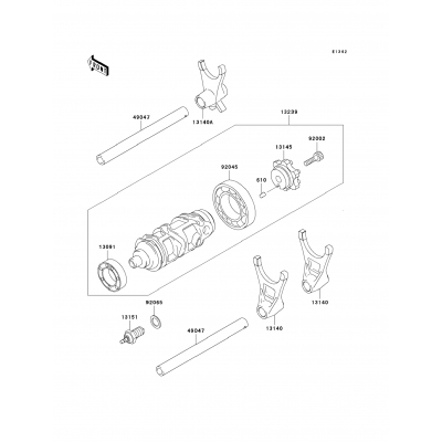 Gear Change Drum/Shift Fork(s)