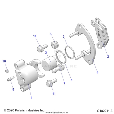 BRAKES, CALIPER, FRONT - A25SXN85A4 (C102211-3)