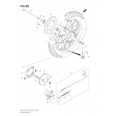 REAR WHEEL (DR-Z125L3 E33)