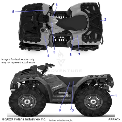 BODY, DECALS STANDARD - A23SXN85A4 (900625)