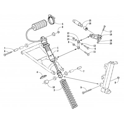 SHOCK ABSORBER AND SWAY BAR ASSEMBLY