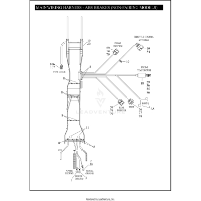 MAIN WIRING HARNESS - ABS BRAKES (NON-FAIRING MODELS) (2 OF 5)