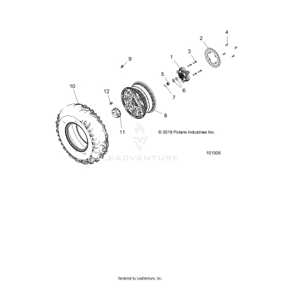 WHEELS, FRONT TIRE and BRAKE DISC - A19DAE57A4 (101506)
