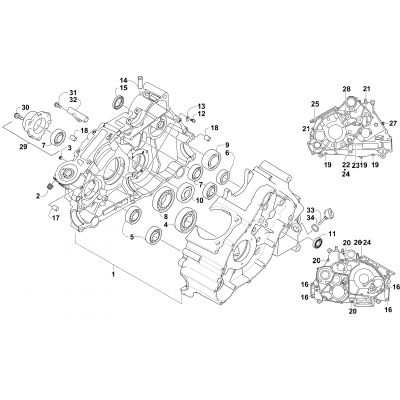 CRANKCASE ASSEMBLY (ENGINE SERIAL NO. Up to 0700A80445999)