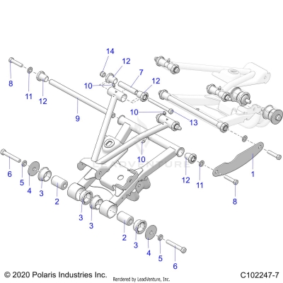 SUSPENSION, REAR CONTROL ARM MOUNTING - A23S6E57F1/FK (C102247-7)