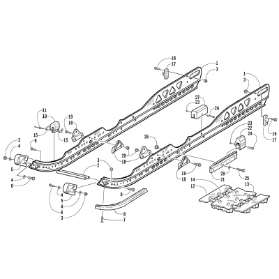 SLIDE RAIL AND TRACK ASSEMBLY (LE 151)