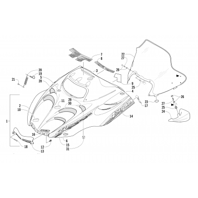 HOOD AND WINDSHIELD ASSEMBLY