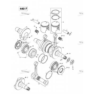 Crankshaft And Pistons (440F)