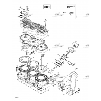 Cylinder, Exhaust Manifold (809)