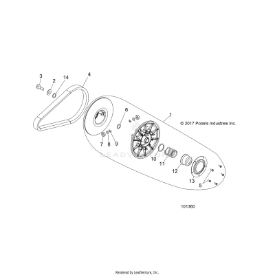 DRIVE TRAIN, SECONDARY CLUTCH - A19DBA50A5 (101360)