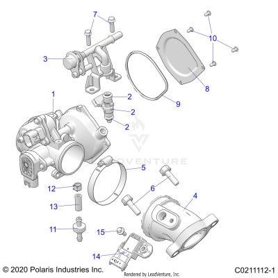 ENGINE, THROTTLE BODY and FUEL RAIL - A20SJE57AX (C0211112-1)