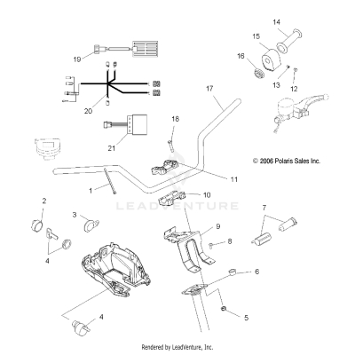 HANDLEBAR and CONTROLS - A06MH50AQ/AX/AY/AZ/AL/AT (49ATVHANDLEBAR07500EFI)