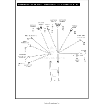 WIRING HARNESS, MAIN, NON-ABS (NON-FAIRING MODELS)