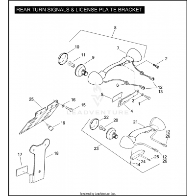 REAR TURN SIGNALS & LICENSE PLATE BRACKET