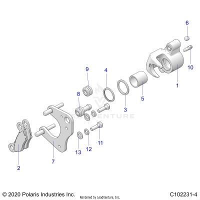 BRAKES, FRONT CALIPER - A25SJE57CP/EP (C102231-4)