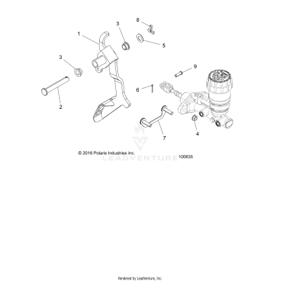 BRAKES, PEDAL AND MASTER CYLINDER MOUNTING - A17DAH57A5 (100835)