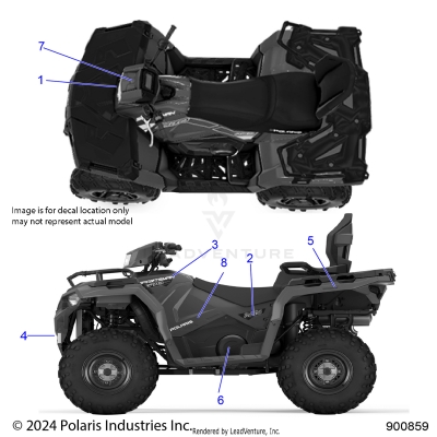 BODY, DECALS, GRAPHIC - A25SDA57A7/E57A4 (900859)
