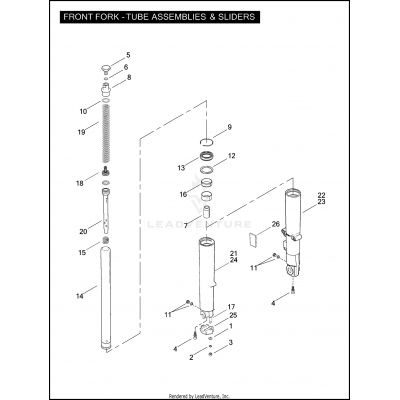 FRONT FORK - TUBE ASSEMBLIES & SLIDERS