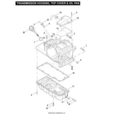 TRANSMISSION HOUSING, TOP COVER & OIL PAN