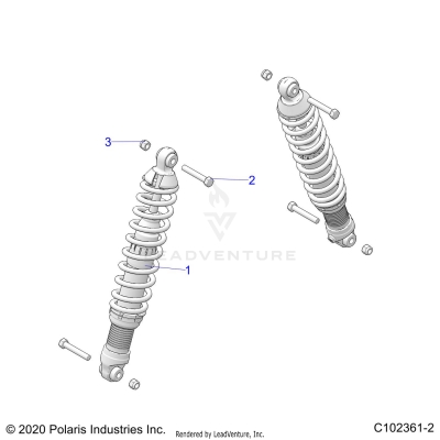 SUSPENSION, REAR SHOCK and MOUNTING - A25SHE57CP/EP (C102361-2)