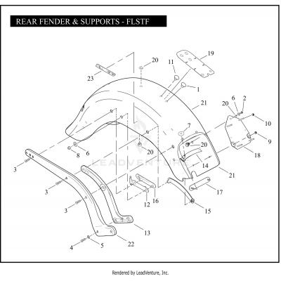 REAR FENDER & SUPPORTS - FLSTF