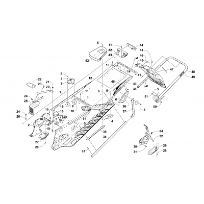 TUNNEL, REAR BUMPER, AND SNOWFLAP ASSEMBLY