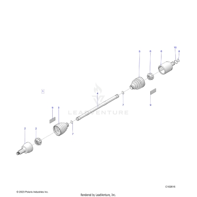 DRIVE TRAIN, REAR DRIVE SHAFT - A25SJE57CP/EP (C102616)