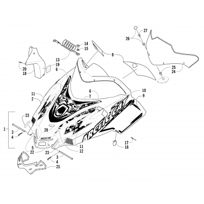 HOOD AND WINDSHIELD ASSEMBLY