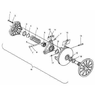 Drive Clutch Assembly Storm 0965782, Storm Sks 0965582, Euro Storm