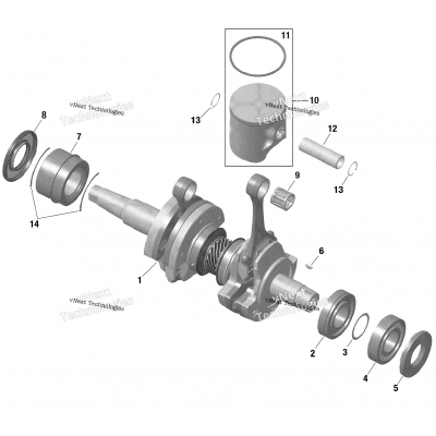 Engine - Crankshaft And Pistons - 850 E-Tec