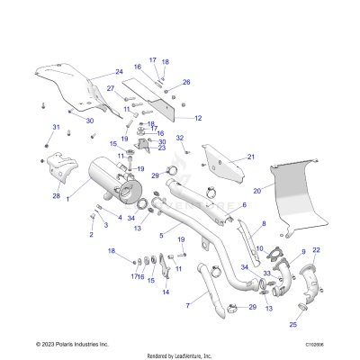 ENGINE, EXHAUST - A25SJR57AM (C102606)